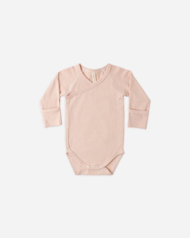 Side Snap Bodysuit - Melon Micro Stripe