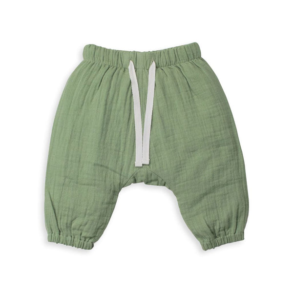 Crinkle Slouch Pants - Basil