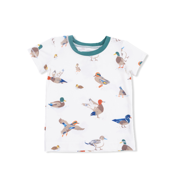 Short Sleeve Bamboo Loungewear Set - Ducks