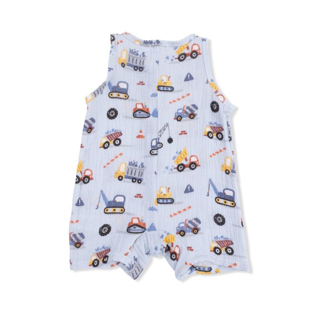 Sleeveless Shortie Romper - Crayon Construction