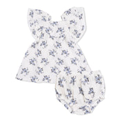 V-neck Dress and Bloomer - Belle Rosette Dot
