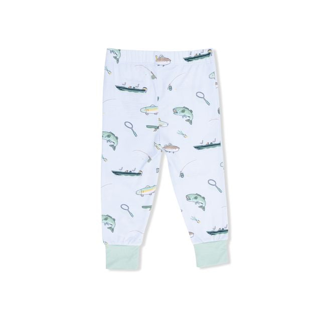 Short Sleeve Bamboo Loungewear Set - Fishing