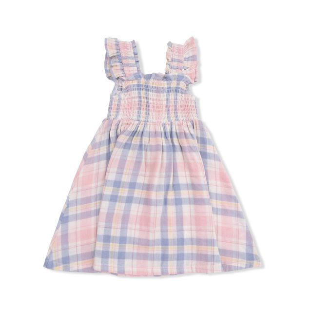 Smocked Sundress with Bloomer - Dusty Plaid