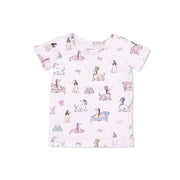 Short Sleeve Bamboo Loungewear Set - Fancy Hounds with Bows