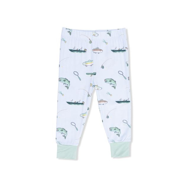 Short Sleeve Bamboo Loungewear Set - Fishing