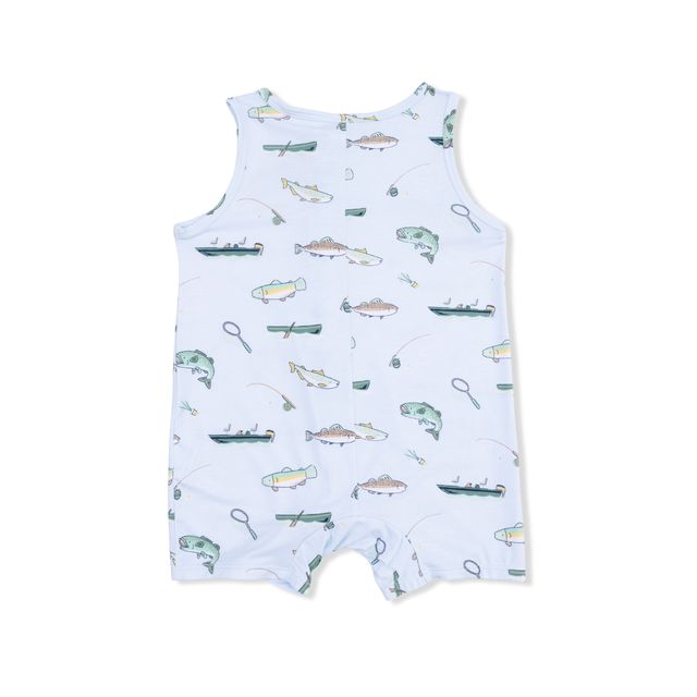Sleeveless Shortie Romper - Fishing