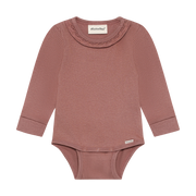 Long Sleeve Ribbed Bodysuit - Burlwood