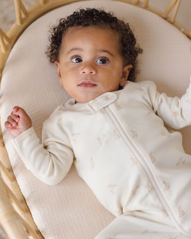 Zip Long Sleeve Footie - Bunnies