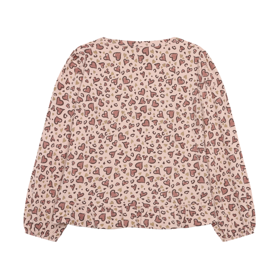 Long Sleeve Heart Shirt - Cameo Rose