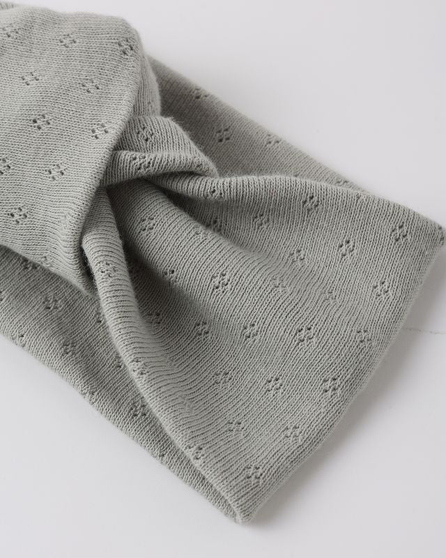 Pointelle Knotted Headband - Sage