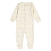 Organic Cotton Spring Zip Jumpsuit - Tofu/Nectar/Shell Blue