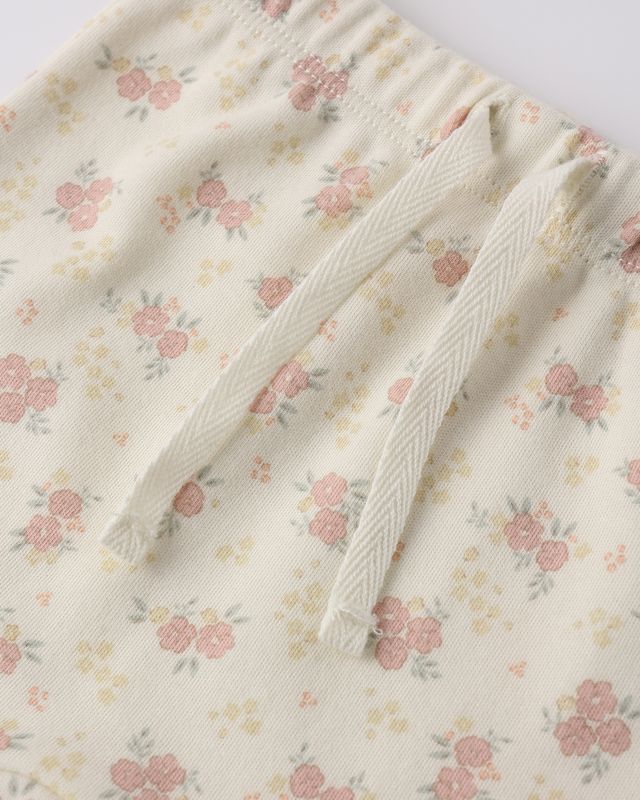 Wrap Top + Footed Pant Set - Flower Field