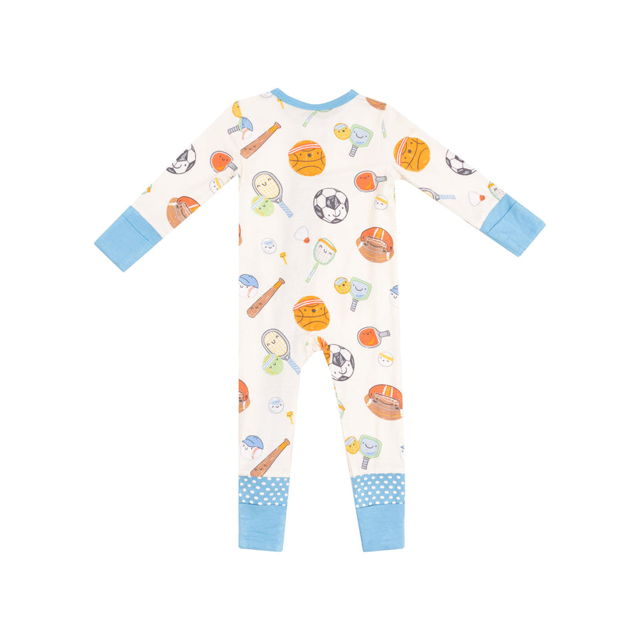 Bamboo Zipper Romper - Sports Ball Friends