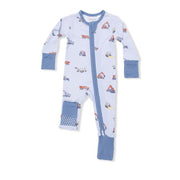 Bamboo Zipper Romper - Construction Vehicles
