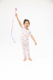 Short Sleeve Bamboo Loungewear Set - Ribbon Ballerinas