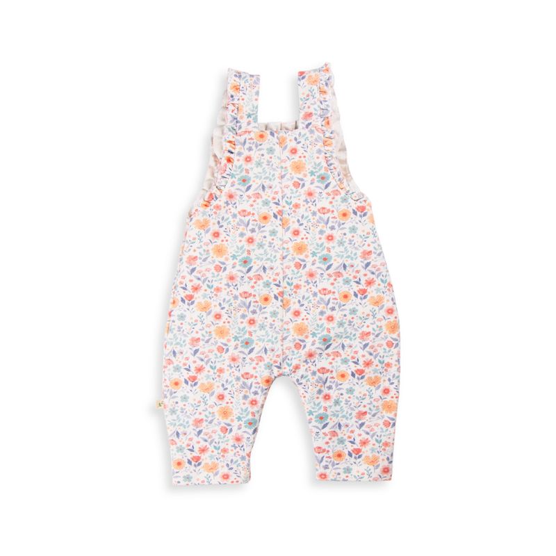 Organic Cotton Frill Overalls - Cottage Garden