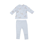 Take Me Home Set with Roll Over Cuff Pant - Gray Elephants Blue