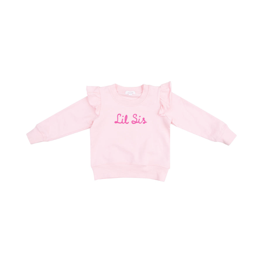 Lil Sis Ruffle Sweatshirt - Pink