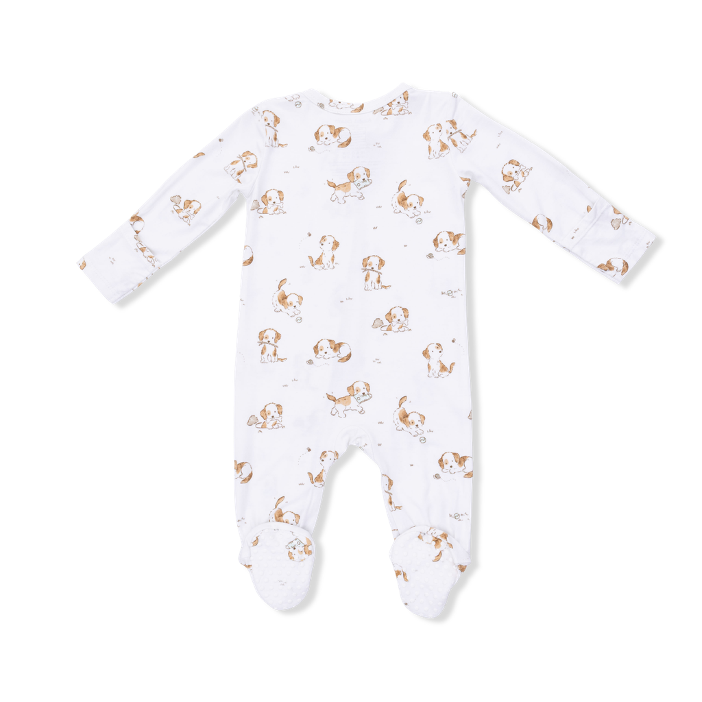 Bamboo Zipper Footie - Explorer Puppy