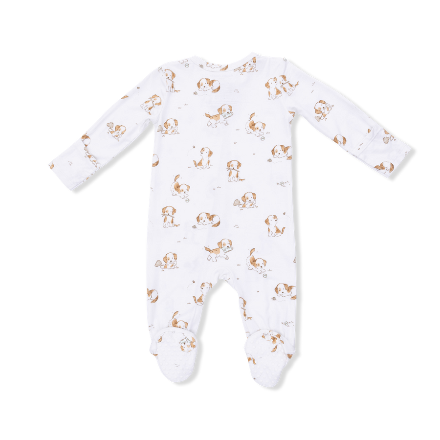 Bamboo Zipper Footie - Explorer Puppy