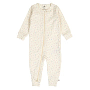Organic Cotton Spring Zip Jumpsuit - Tofu/Nectar/Shell Blue