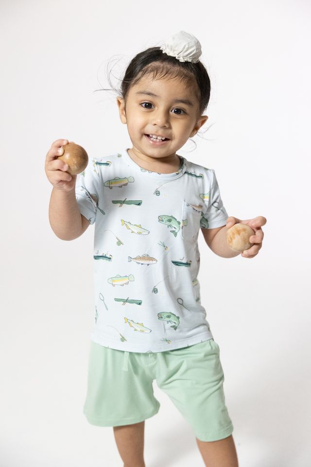 Crew Neck Tee and Short - Fishing