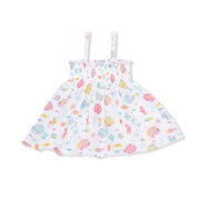 Smocked Top with Bike Short - Sunny Coral Reef Fish