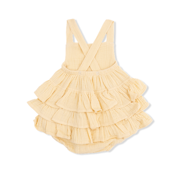 Ruffle Sunsuit - Italian Straw