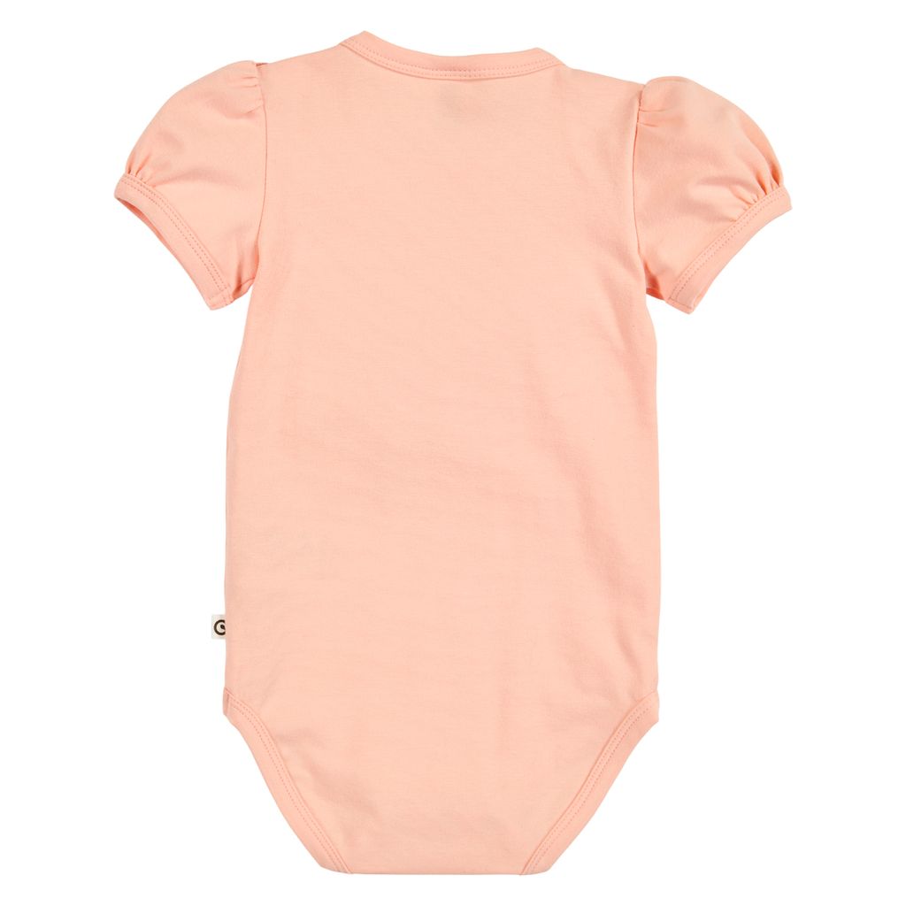 Cozy Me Frill Short Sleeve Bodysuit - Peach