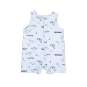 Sleeveless Shortie Romper - Fishing