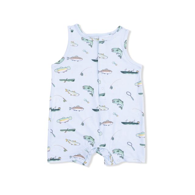 Sleeveless Shortie Romper - Fishing