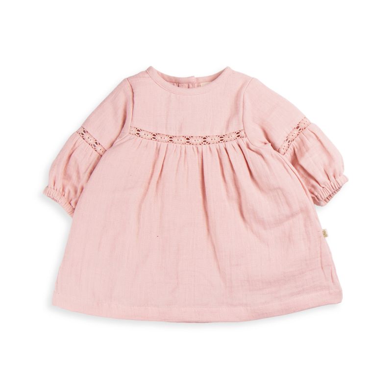 Crinkle Muslin Lace Dress - Lotus