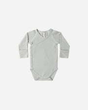Side Snap Bodysuit - Sage Micro Stripe