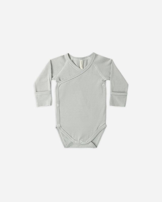 Side Snap Bodysuit - Sage Micro Stripe