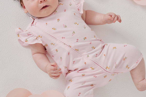 Short Sleeve Zipsuit - Pretty in Pink