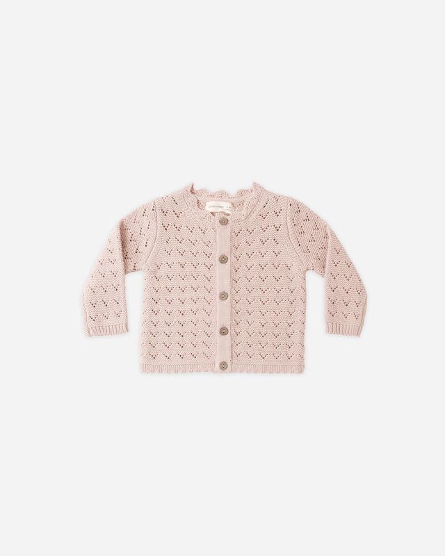 Scalloped Cardigan - Blush