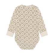 Long Sleeve Pattern Ribbed Bodysuit - Seed Pearl Floral