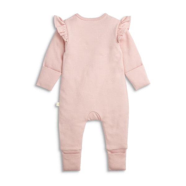 Frill Long Sleeve Zipsuit - Lotus