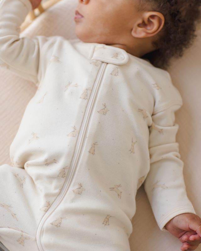 Zip Long Sleeve Footie - Bunnies