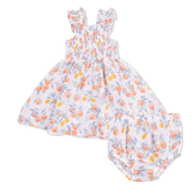 Smocked Sundress with Bloomer -Citrus Floral