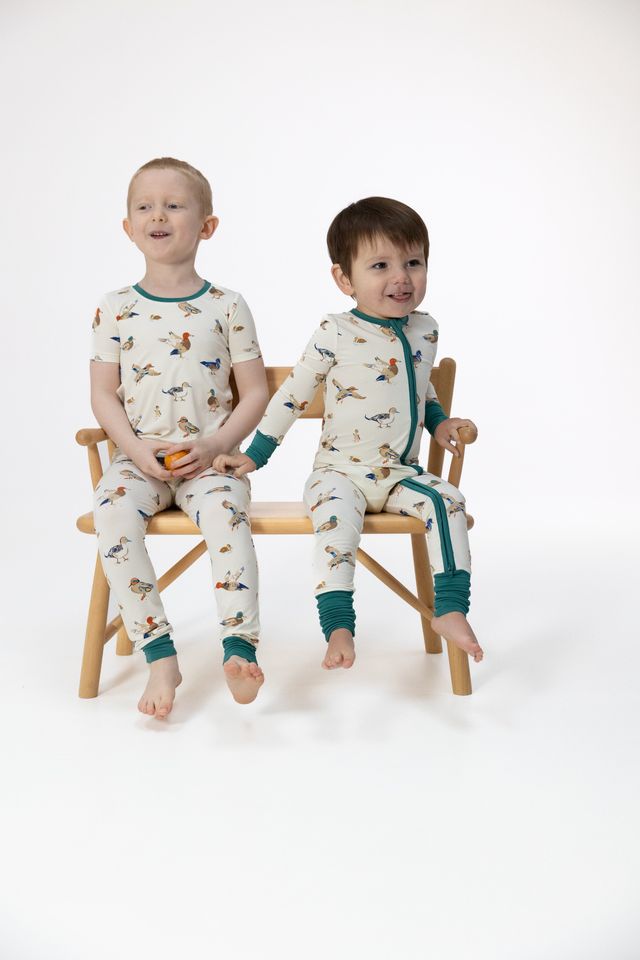 Bamboo Zipper Romper - Ducks