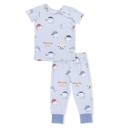 Short Sleeve Bamboo Loungewear Set - Baseballs Playing Baseball