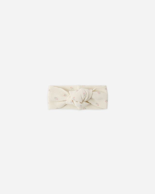 Waffle Knotted Headband - Mauve Ditsy