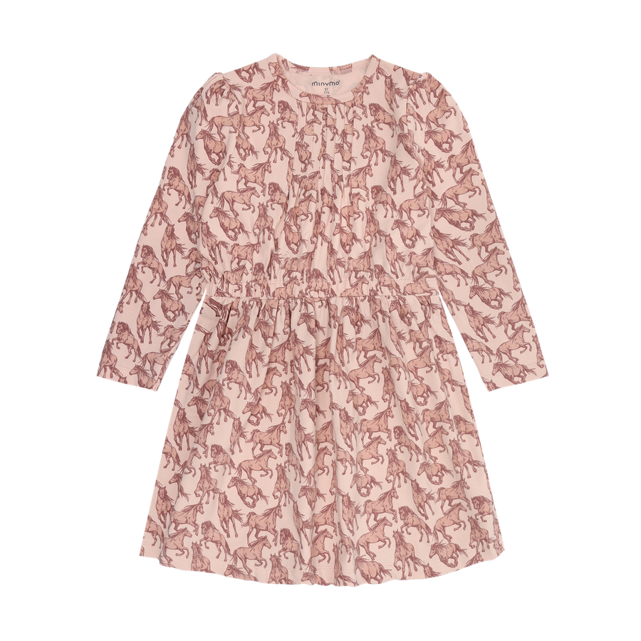 Long Sleeve Horse Dress - Cameo Rose