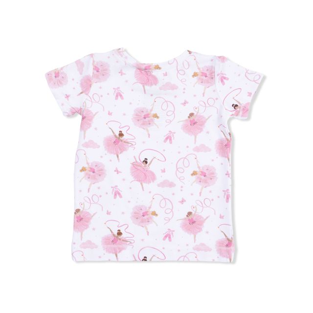 Short Sleeve Bamboo Loungewear Set - Ribbon Ballerinas