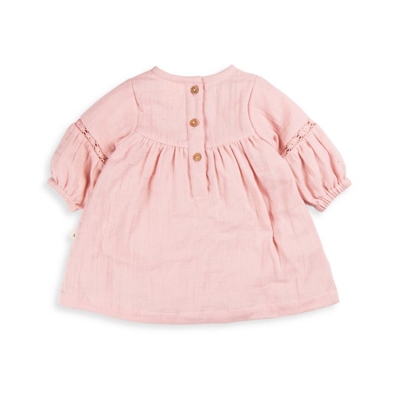 Crinkle Muslin Lace Dress - Lotus