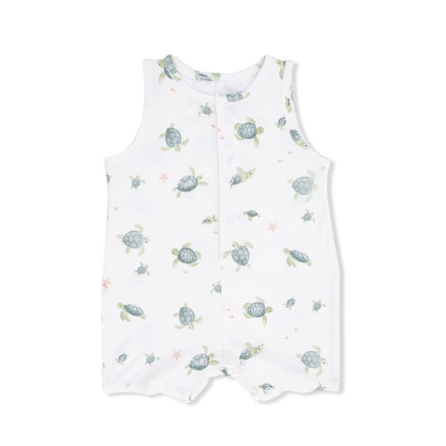 Sleeveless Shortie Romper - Sea Turtles