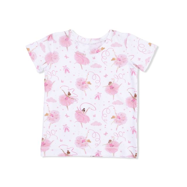 Short Sleeve Bamboo Loungewear Set - Ribbon Ballerinas