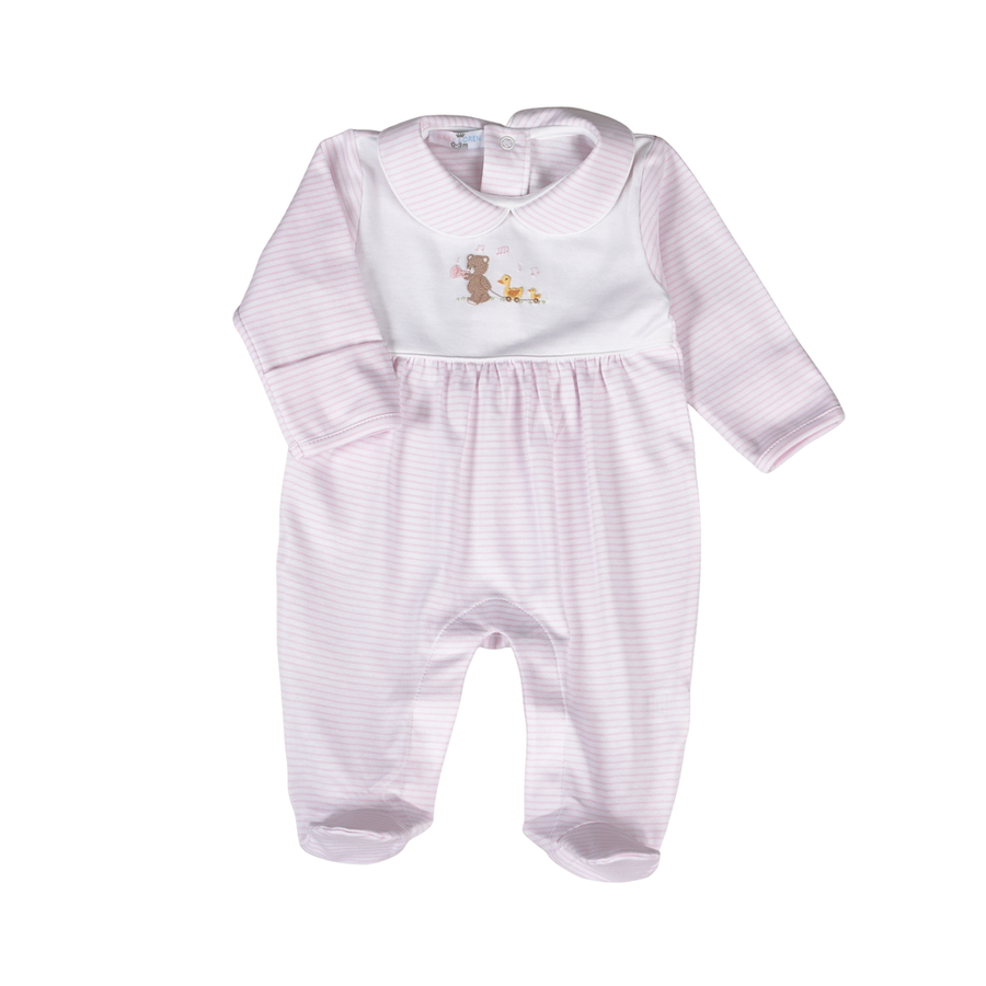 Pink Parade Pima Bib Footie
