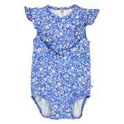 Primrose Frill Short Sleeve Bodysuit - Azure Blue/Nector/Tofu